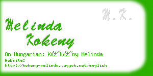 melinda kokeny business card